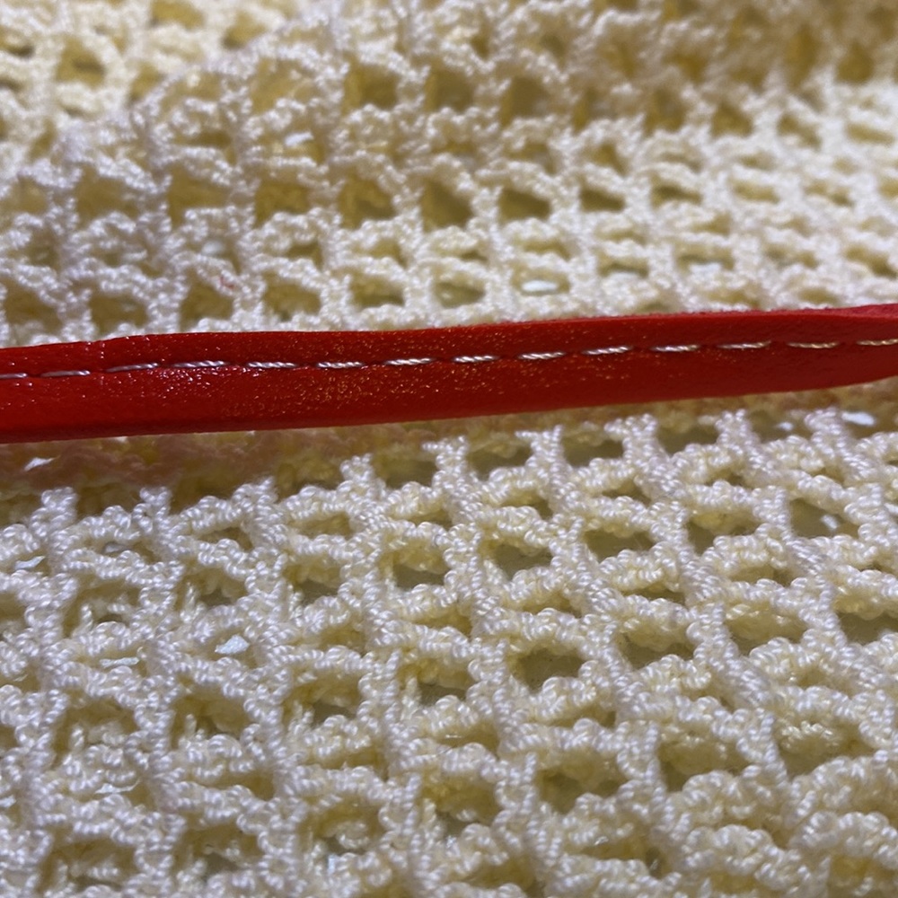 3/$15 Red faux leather crossbody with heart snap and clear back - Picture 10 of 10
